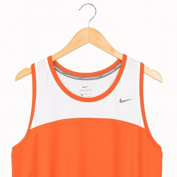 Nike Women’s size large orange and white racerback running athletic tank. - Picture 3 of 3